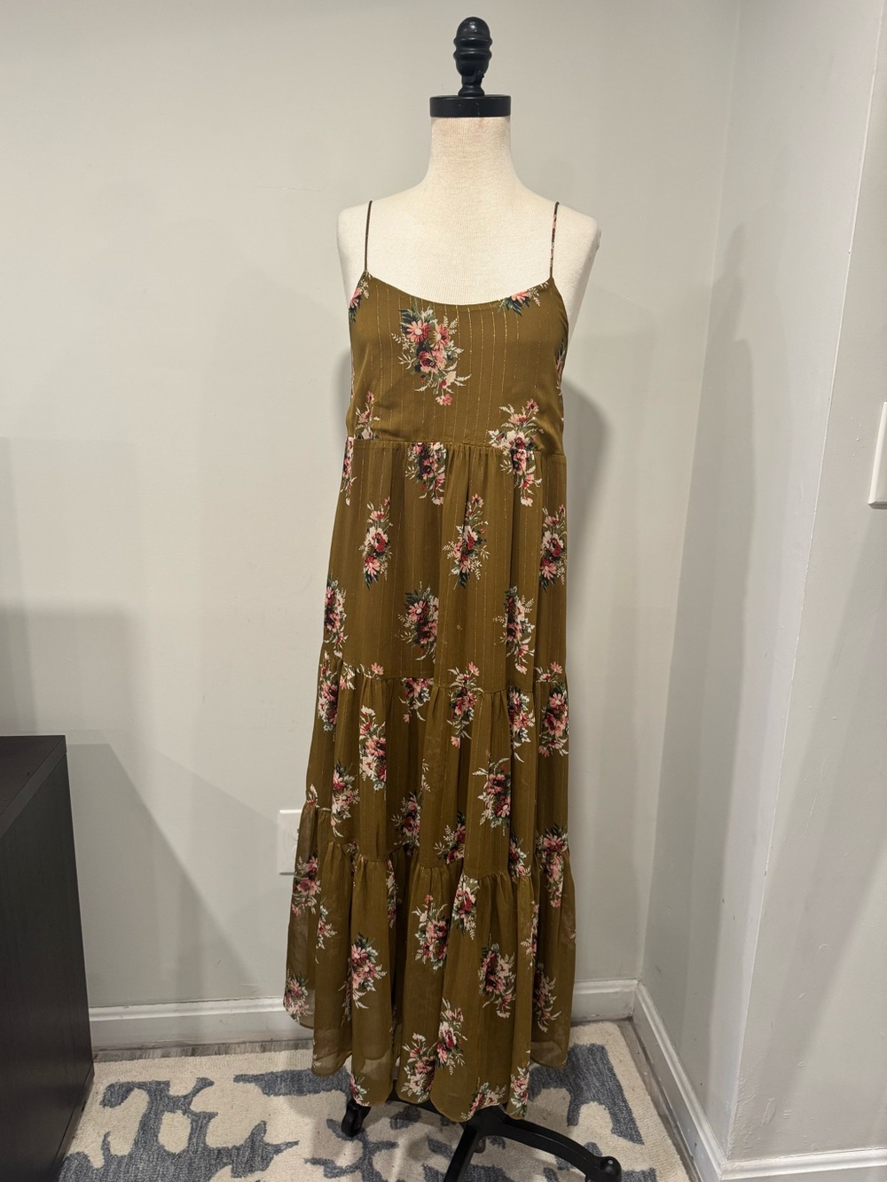 Madewell Cami Tier Midi Dress in Metallic Classic Corsage - Picture 2 of 6